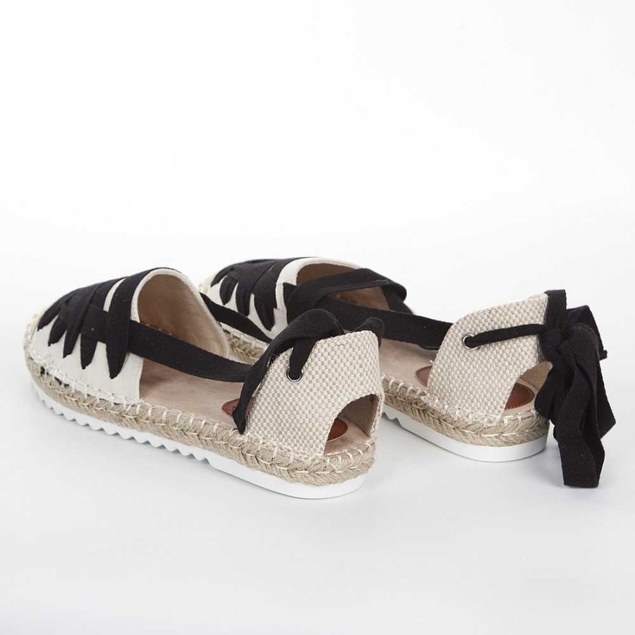 Women Calzaro Espadrilles | Flat Jute Espadrille 673 Black