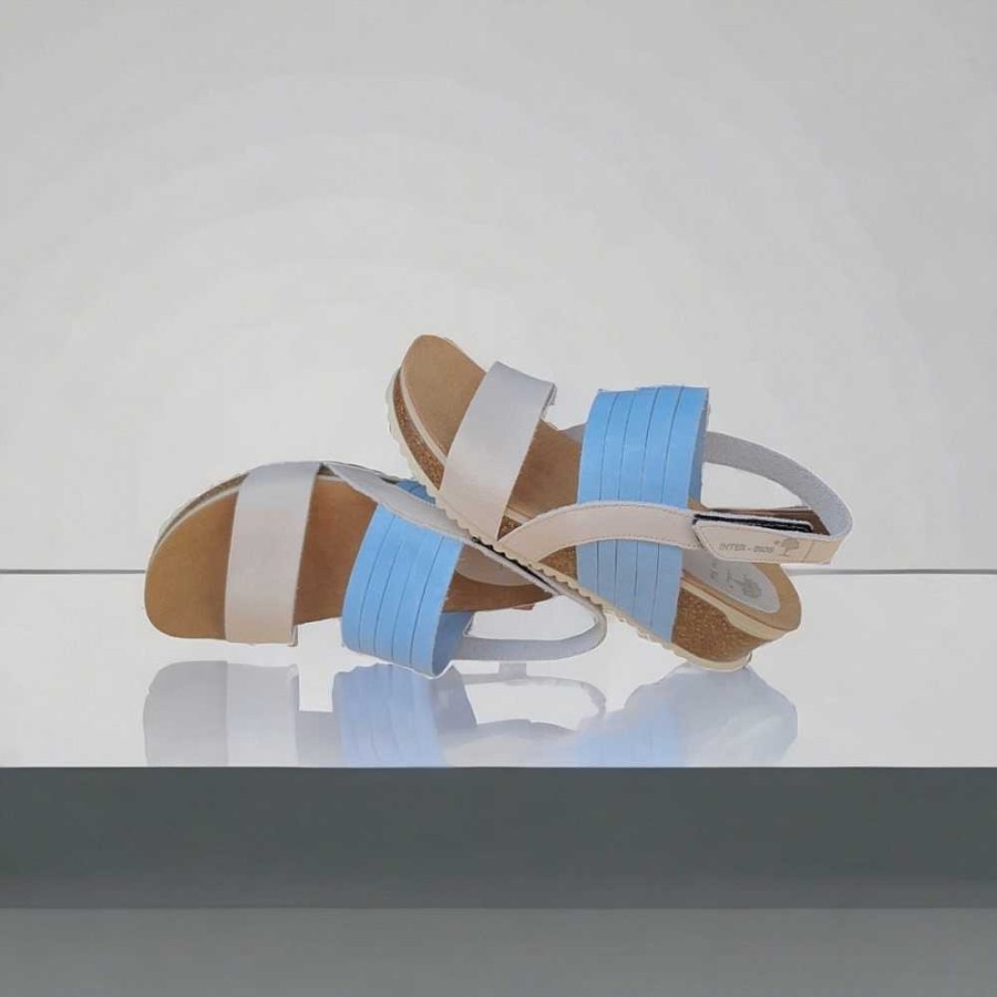 Women Calzaro Bios Sandals | Sandal 5811 In Sky And Grey.