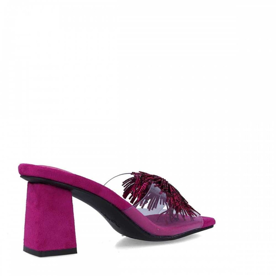 Women Calzaro Heeled shoes | Mule Sandal Shoe 22893 Violet