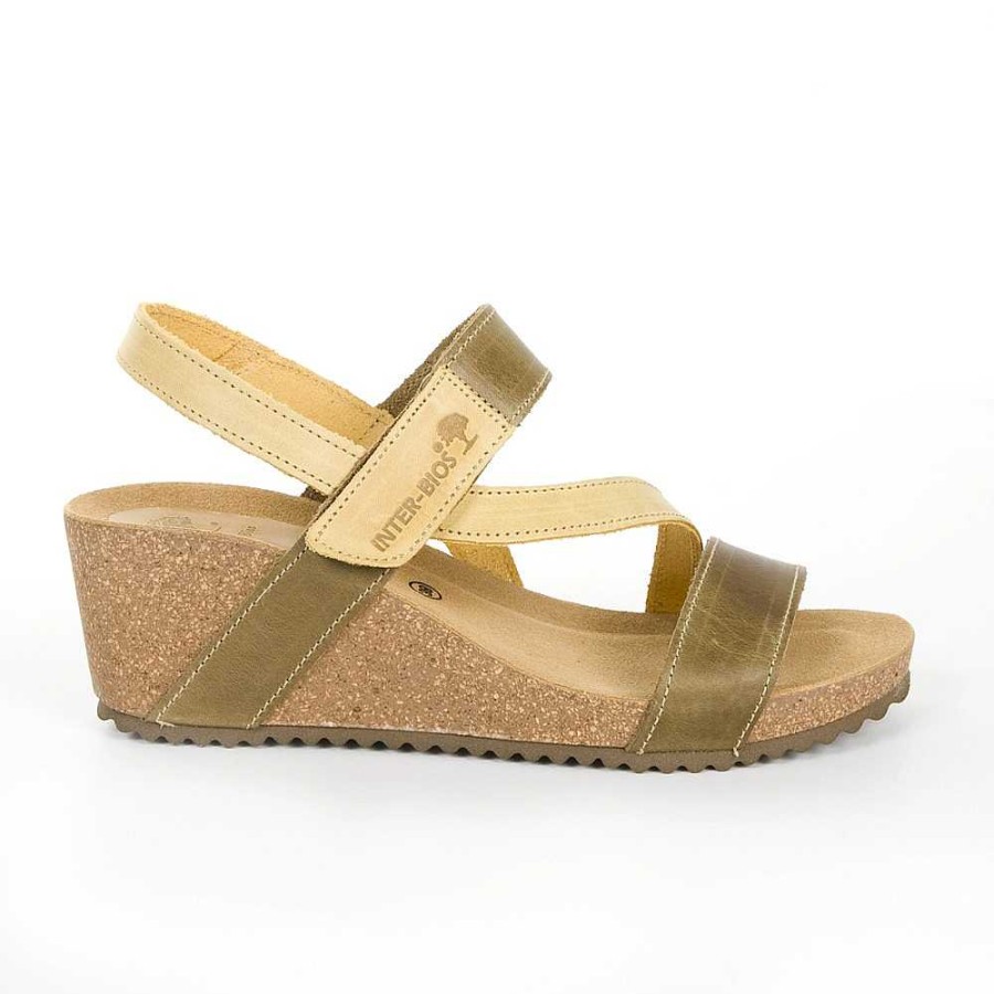 Women Calzaro Bios Sandals | Sandal 5635 Khaki And Mustard