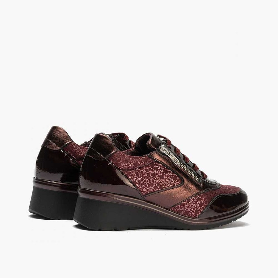 Women Calzaro Sneakers|Comfort|Casual | Sports Shoe With Lycra For Women 5325 Burgundy Color