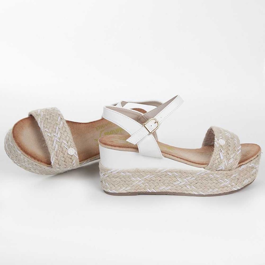 Women Calzaro Sandals|Espadrilles | Jute Crib Sandal 626 White