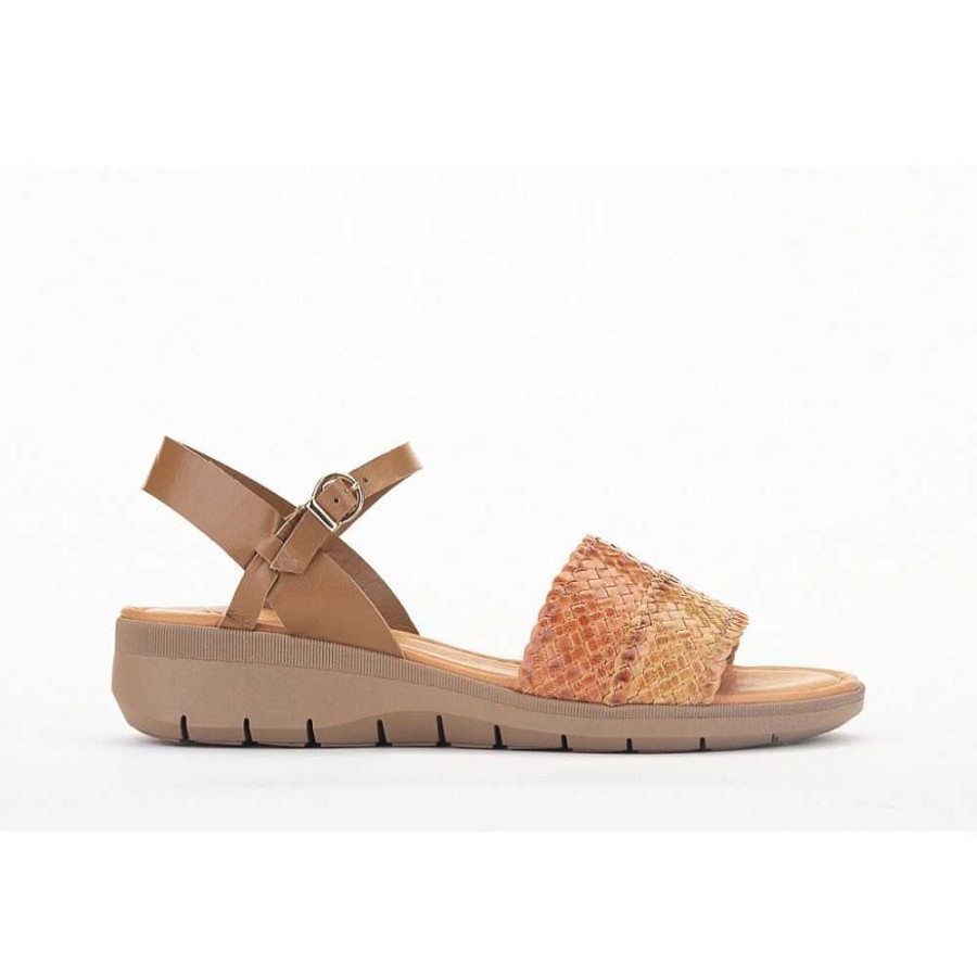 Women Calzaro Sandals | Sandal 25703 Braided Herringbone And Sand.