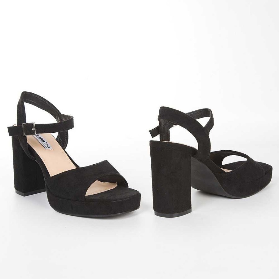 Women Calzaro Heeled shoes | Platform Sandal Shoe 701 Black