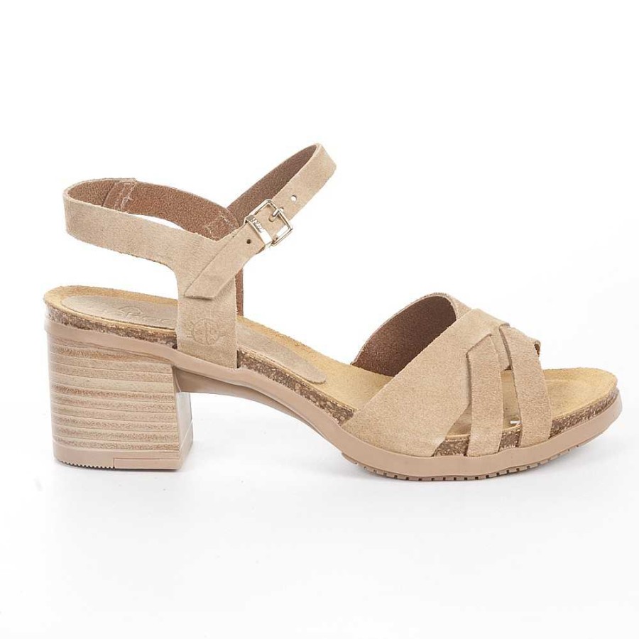 Women Calzaro Bios Sandals|Sandals | Soller 001 Sand Beige Heeled Sandal.