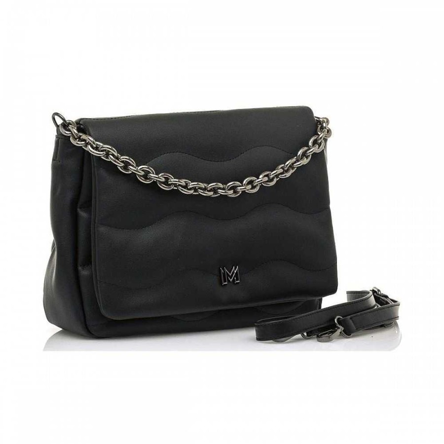 Women Calzaro Bags | Aime Black Shoulder Bag.