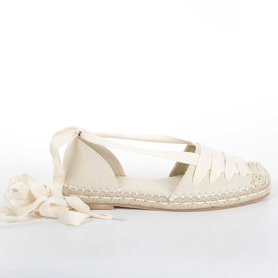 Women Calzaro Espadrilles | Espadrille Flat Ropes Jute 8099 Beige and Beige