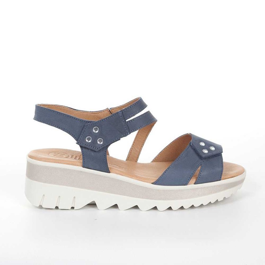 Woman Calzaro Comfort | Descanflex Sandal 26716 Alberche Blue