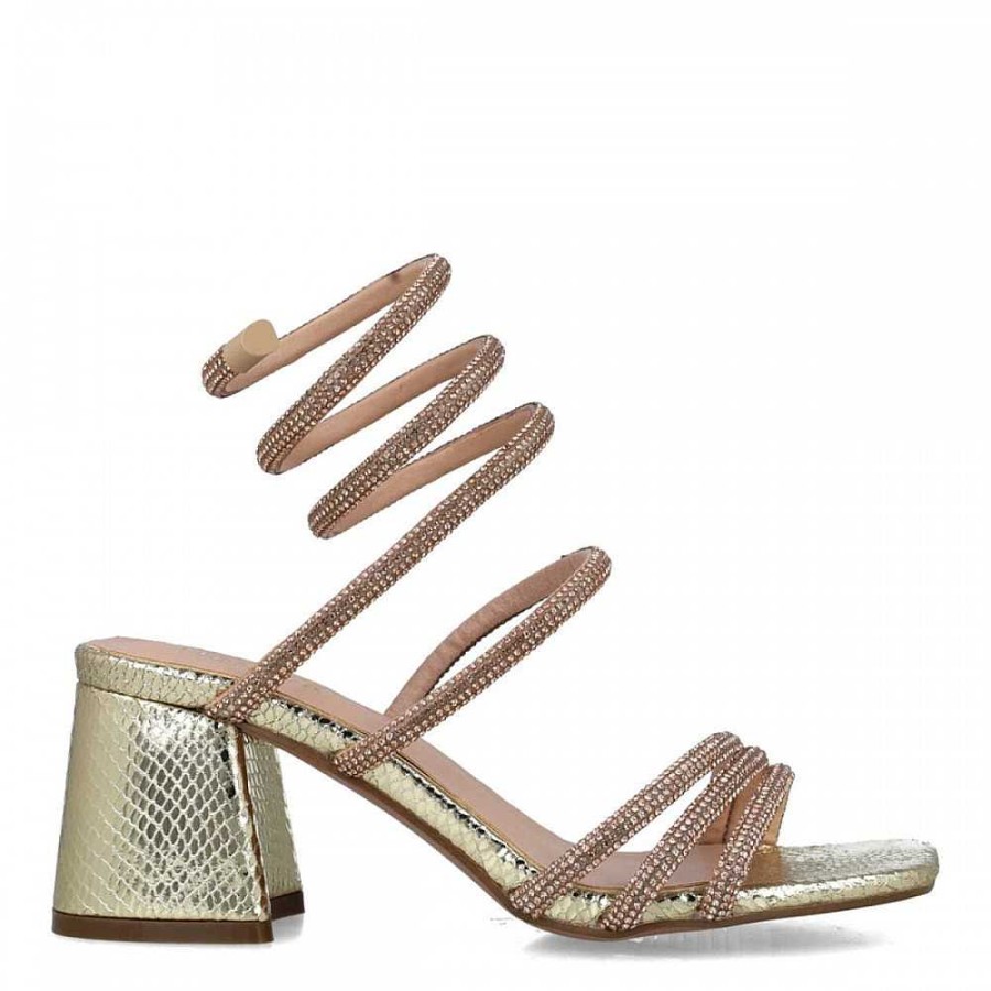 Women Calzaro Heeled shoes | Sandals 23790 Lepus Gold