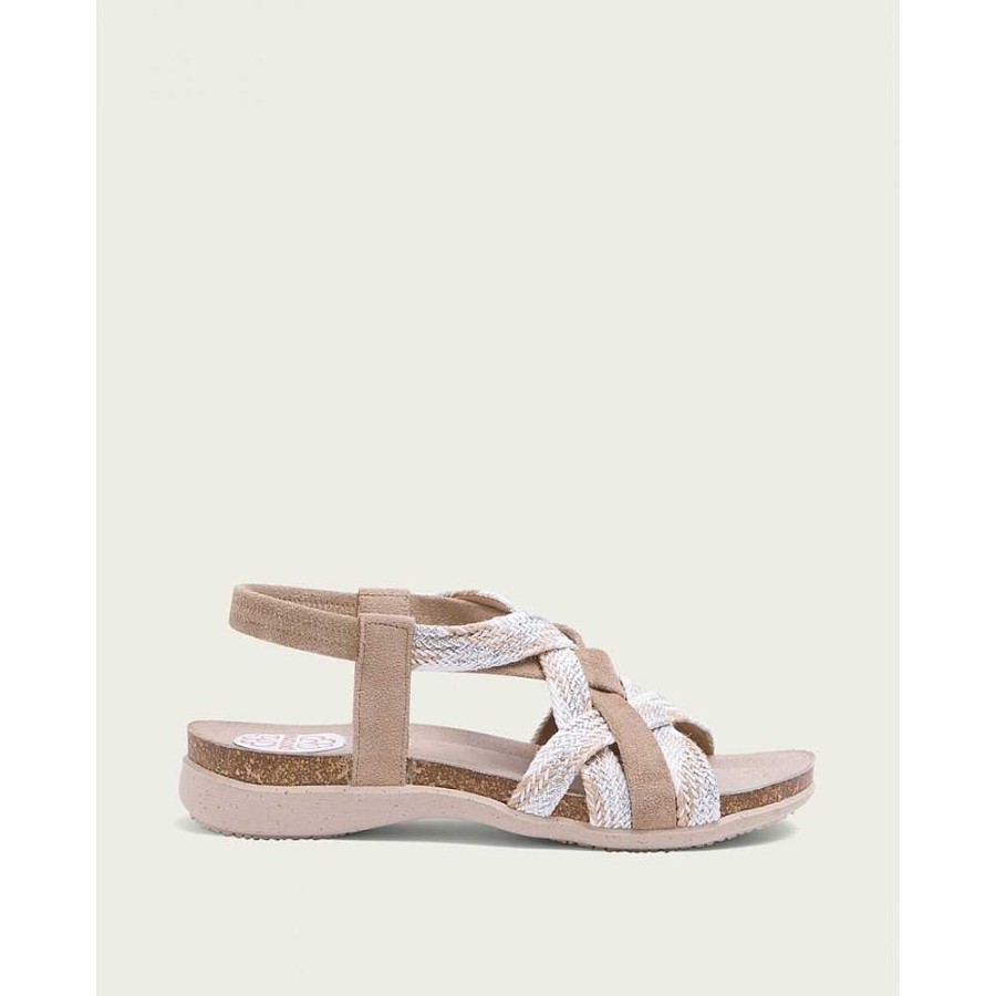 Women Calzaro Bios Sandals | Bio Suede Textile Sandal White Dora 2862