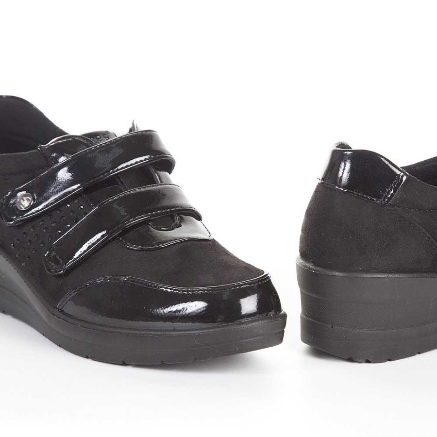 Woman Calzaro Comfort | Comfort Shoe Crib Velcros 22408 Black