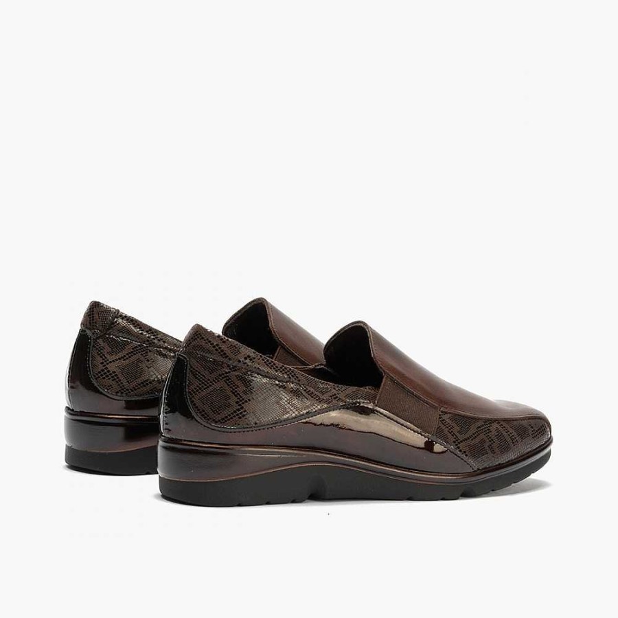 Women Calzaro Moccasins|Comfort | Gucci Shoe With Elastics 5304 Color Brown