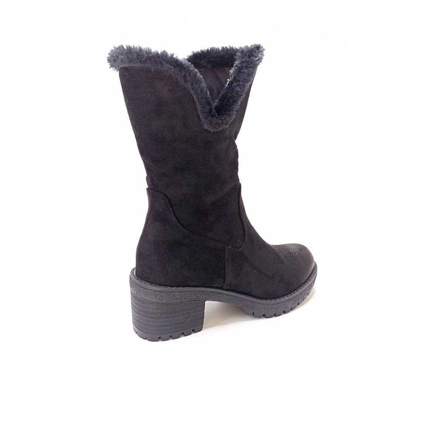 Women Calzaro Fur boots | Zipper Ankle Boot 2217 Black