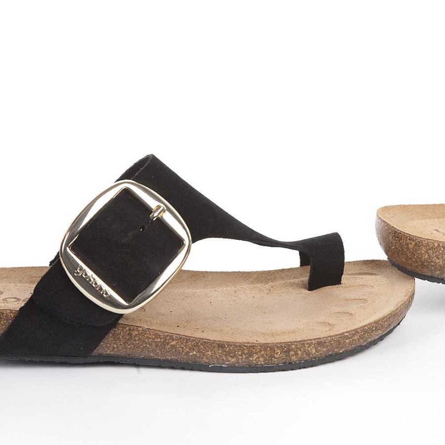 Women Calzaro Bios Sandals | Flat Sandal Ibiza 205 Black