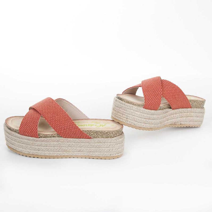 Women Calzaro Sandals|Espadrilles | Esparto Crib Sandal 652 Teja Coral