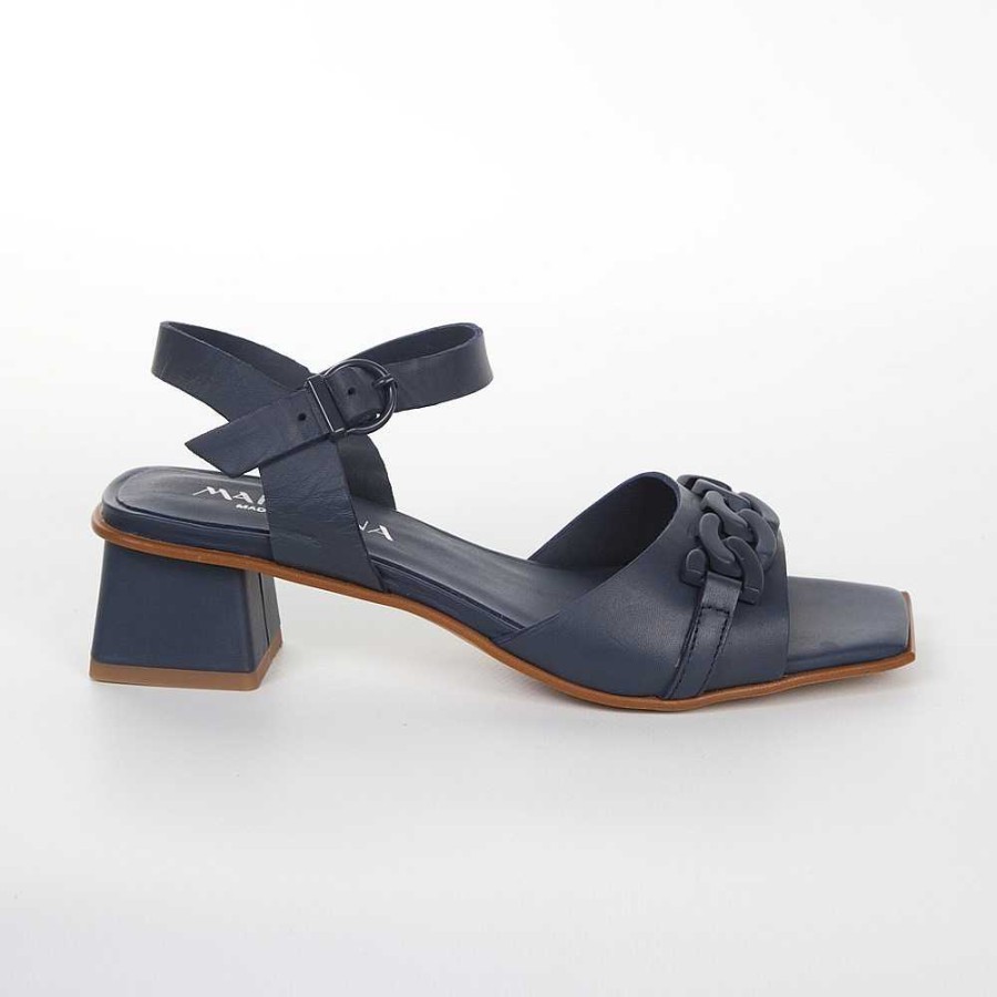 Women Calzaro Heeled shoes|Sandals | Florencia Low Heel Sandal 27202 Navy Blue