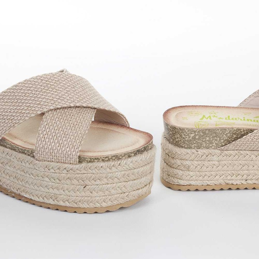 Women Calzaro Sandals|Espadrilles | Esparto Crib Sandal 652 Beige