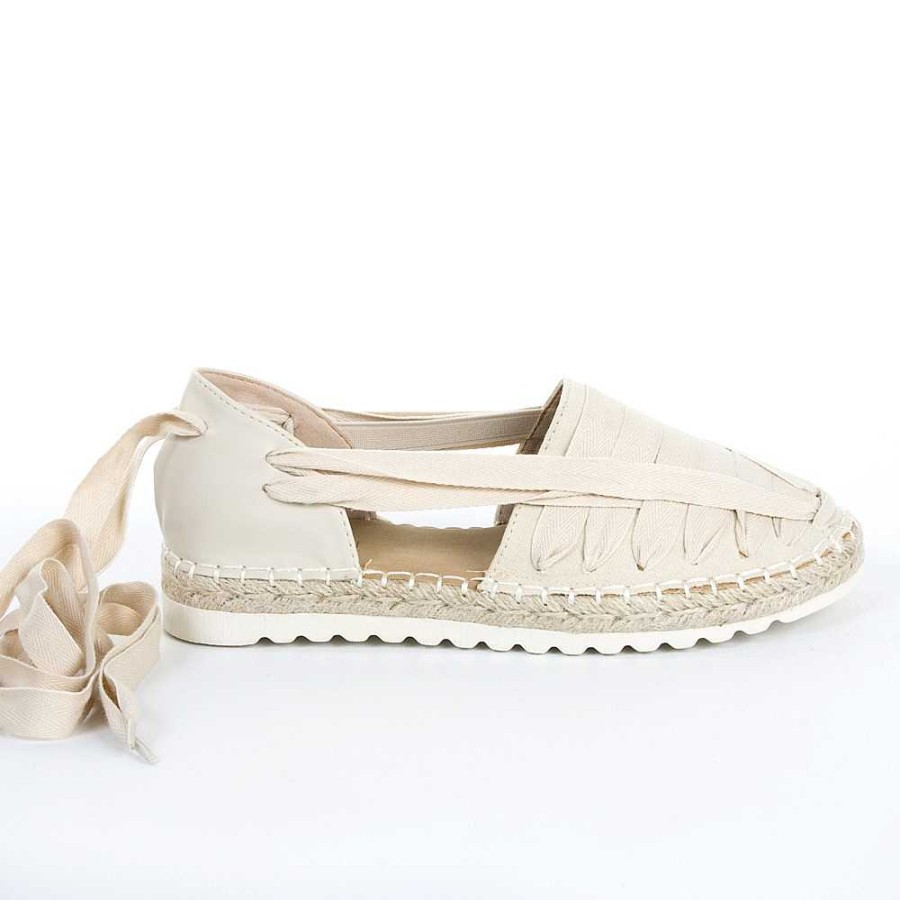 Women Calzaro Espadrilles | Espadrille Flat Ropes Jute 1612 Beige and Beige