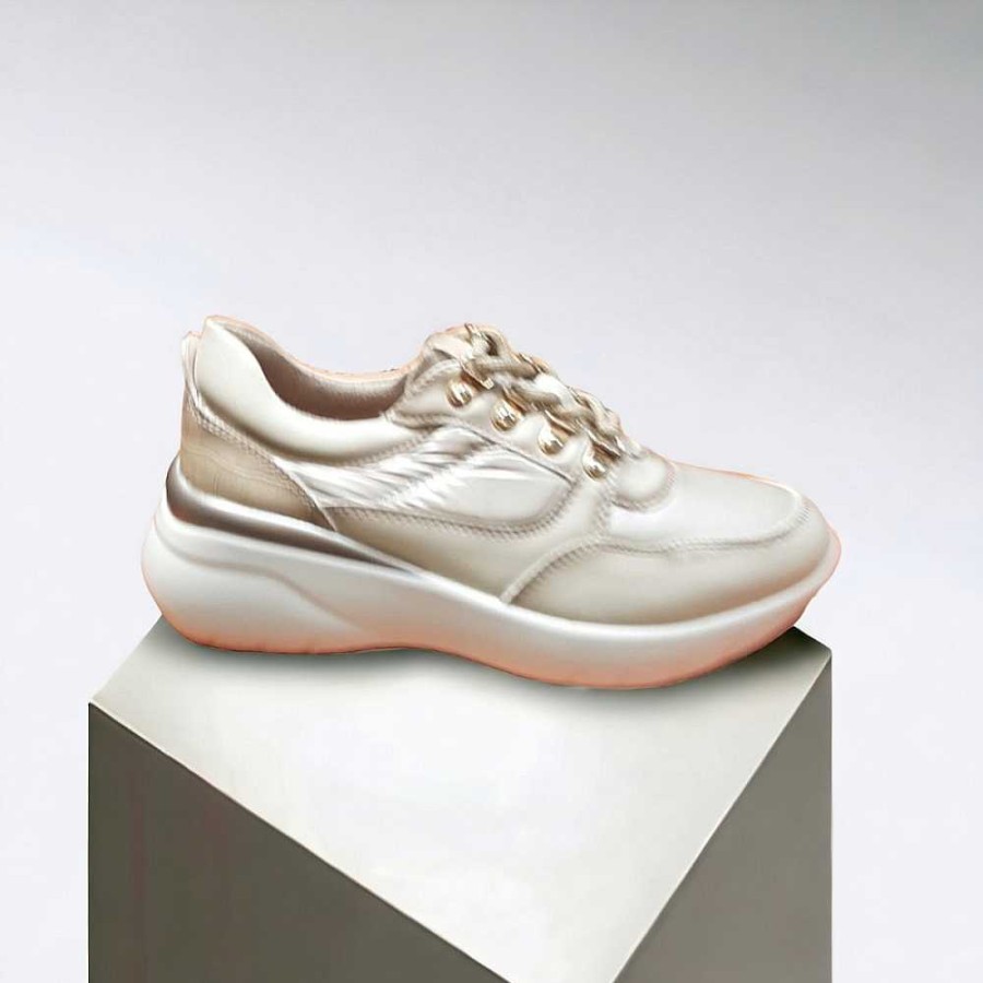 Women Calzaro Lace-up shoes|Sports shoes|Comfort|Casual | Zapato Sneaker Casual 108 Beige