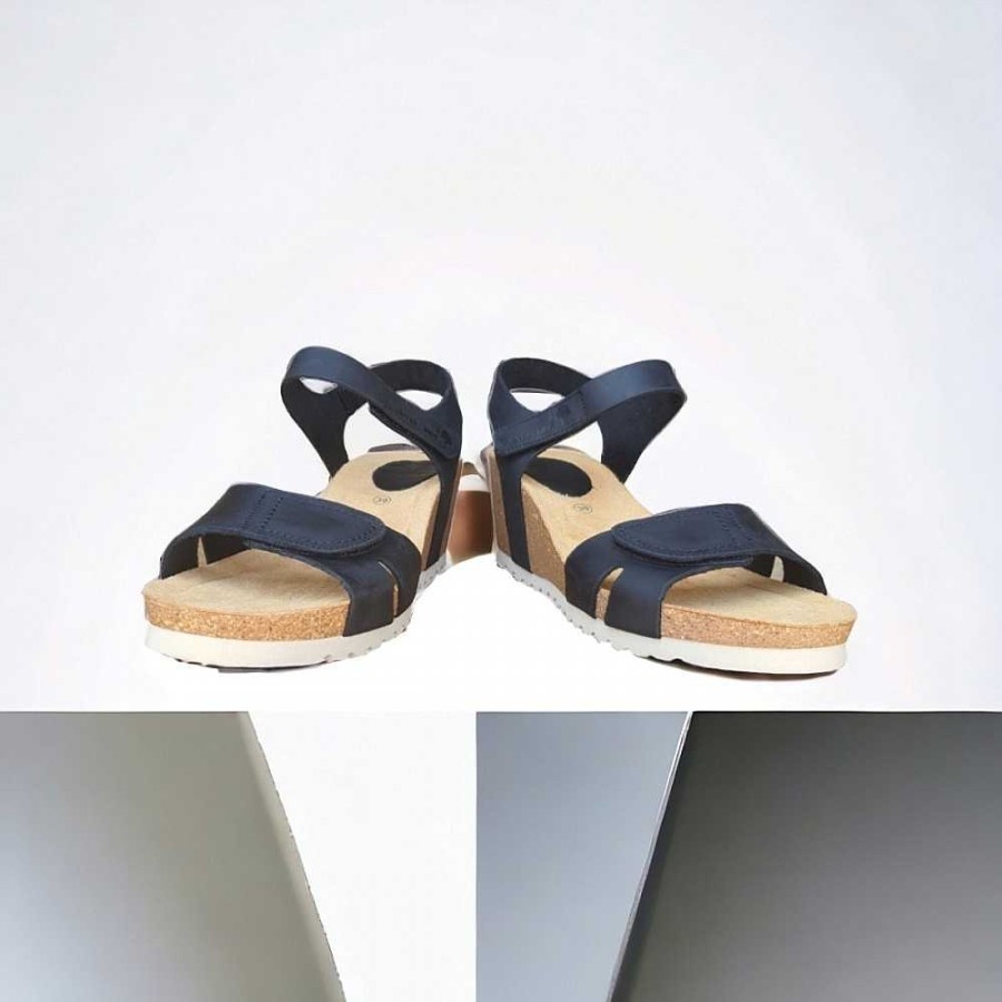 Women Calzaro Bios Sandals | Sandal 5611 Black Velcro.