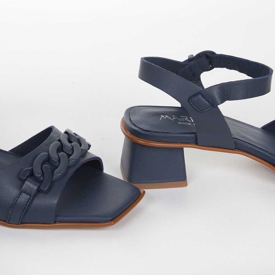 Women Calzaro Heeled shoes|Sandals | Florencia Low Heel Sandal 27202 Navy Blue