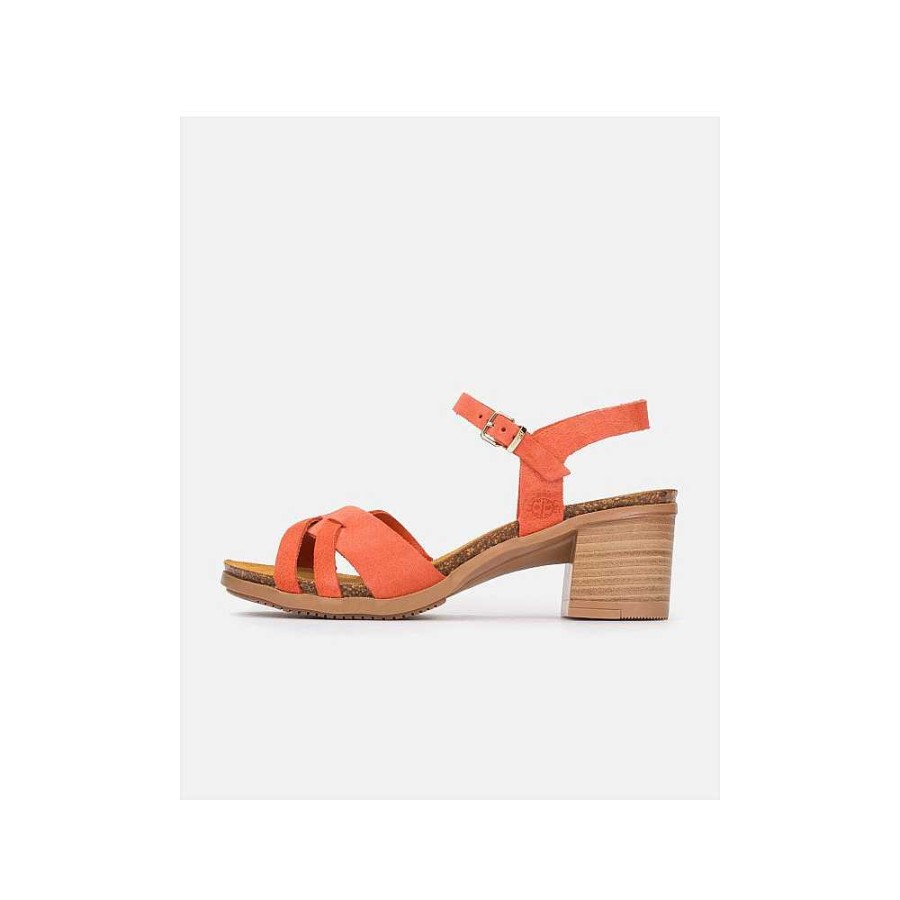 Women Calzaro Bios Sandals|Sandals | Soller Heeled Sandal 001 Coral Orange.