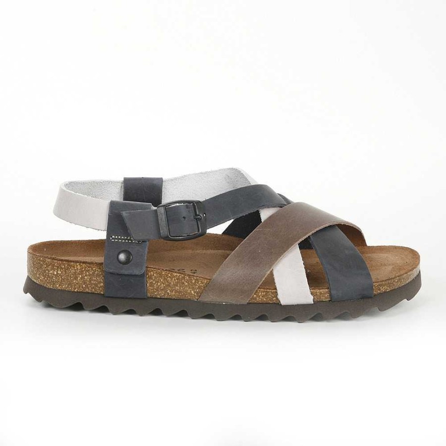 Men Calzaro Sandals | Bios 9537 Navy, Grey, Brown Sandals.