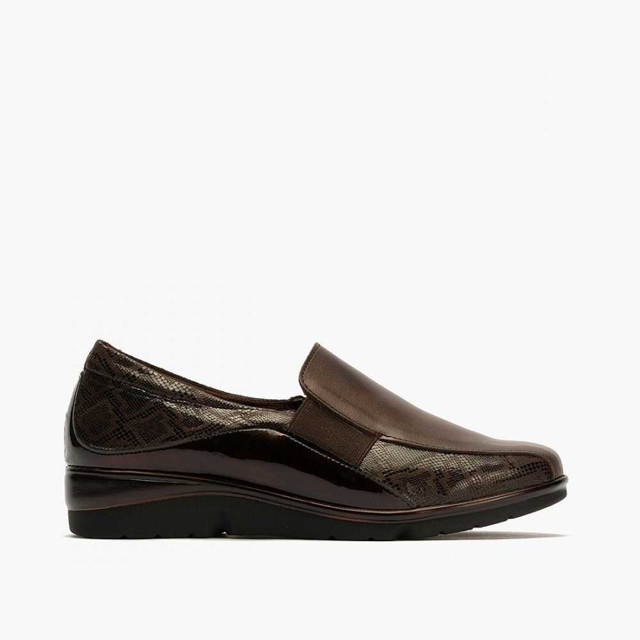 Women Calzaro Moccasins|Comfort | Gucci Shoe With Elastics 5304 Color Brown