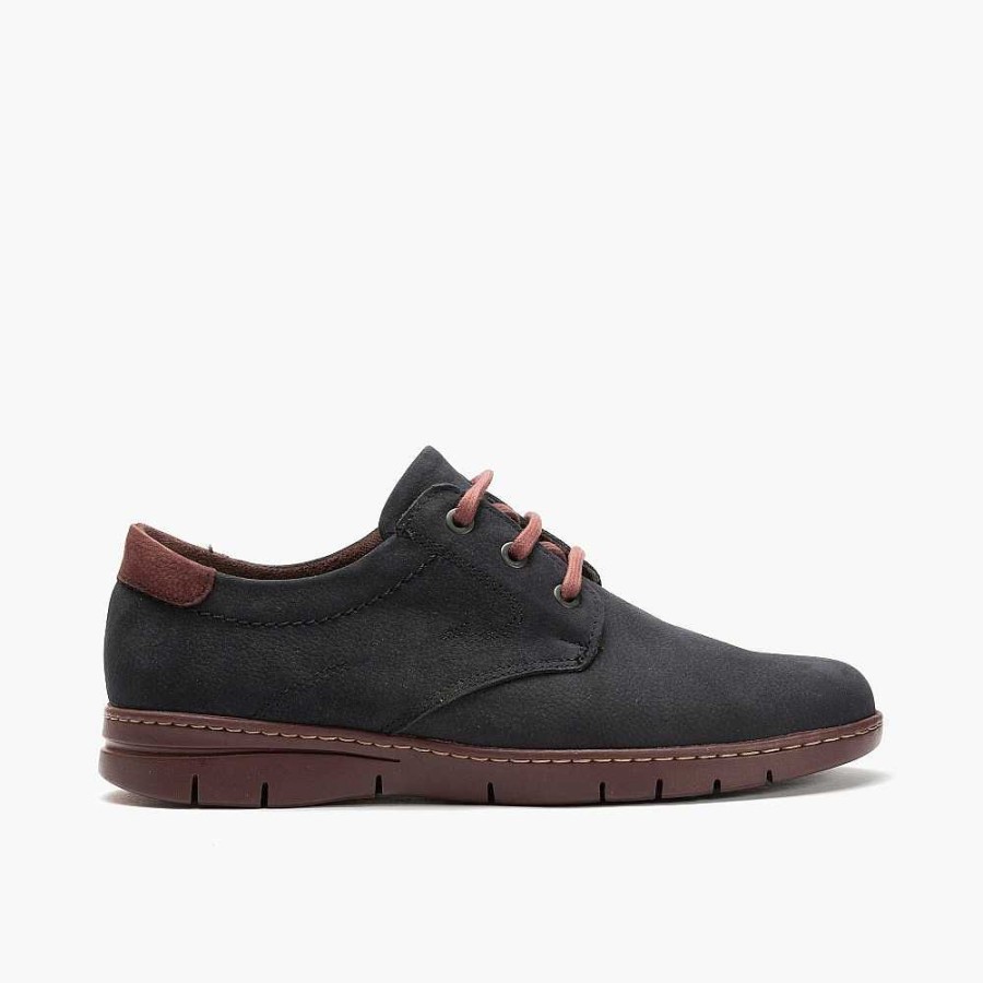 Men Calzaro Lace-up shoes | Men's Blucher 4962 Combined In Blue Nubuck