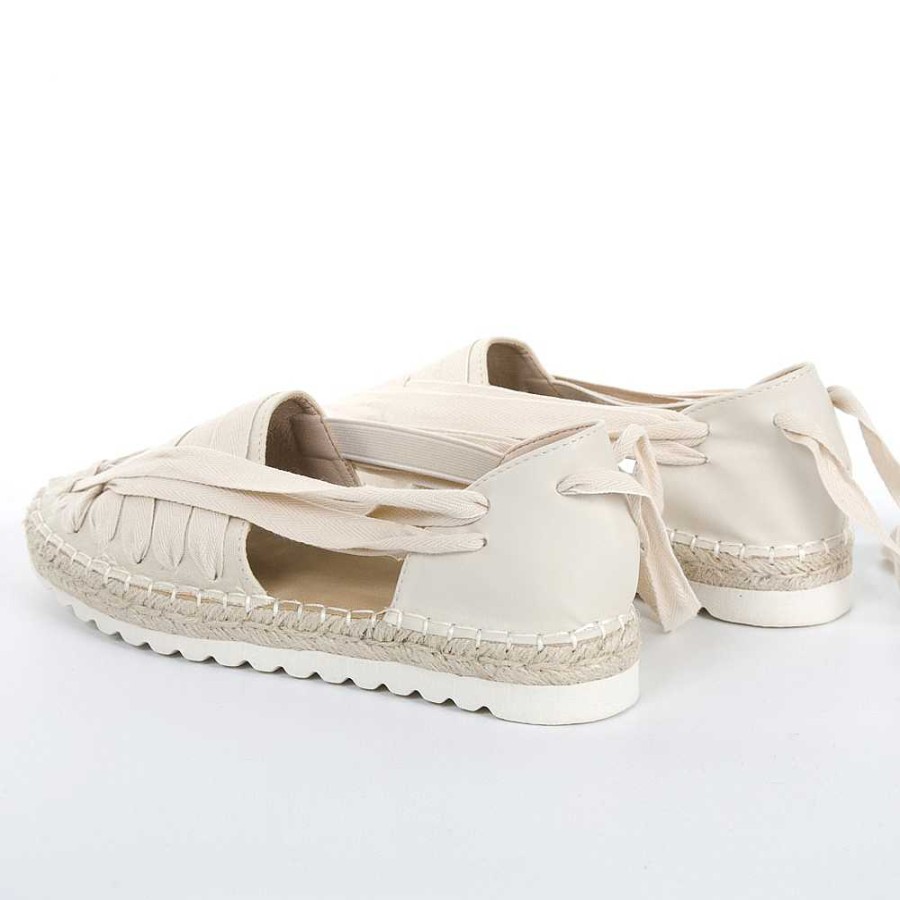 Women Calzaro Espadrilles | Espadrille Flat Ropes Jute 1612 Beige and Beige