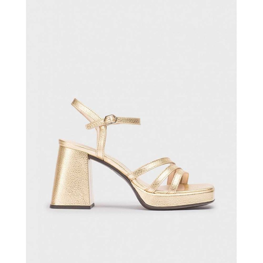 Women Calzaro Heeled shoes | Sandal Shoe Love 5303 Platinum Gold