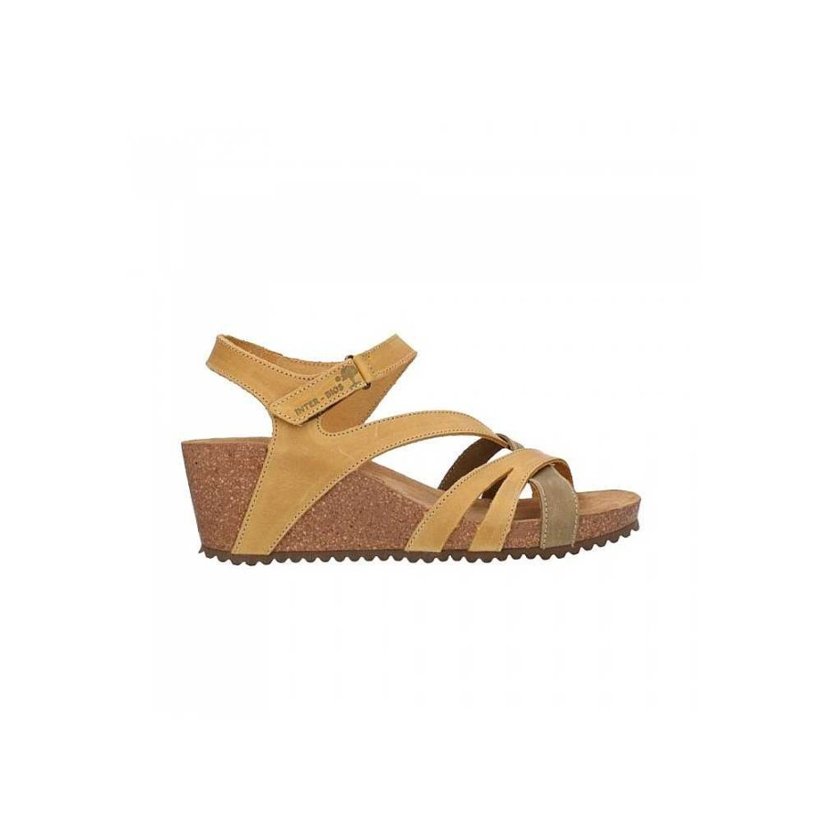 Women Calzaro Bios Sandals | Sandal 5633 Mustard and Khaki