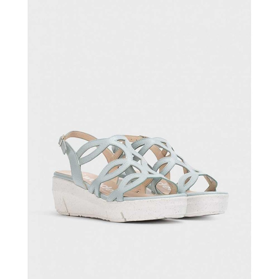 Women Calzaro Sandals | Sandalia Fly 8261 Aloe Platinum Light Blue