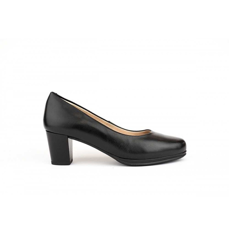 Women Calzaro Heeled shoes|Comfort | Half1 Diana Black Salon