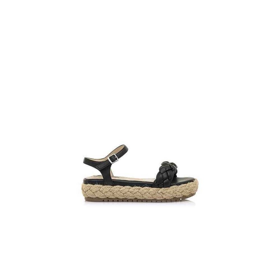 Women Calzaro Sandals|Espadrilles | Amelie Esparto Low Cradle Sandal 50593 Black