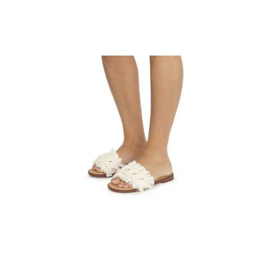 Women Calzaro Sandals|Espadrilles | Maria Flat Sandal 51936 Beige Off White