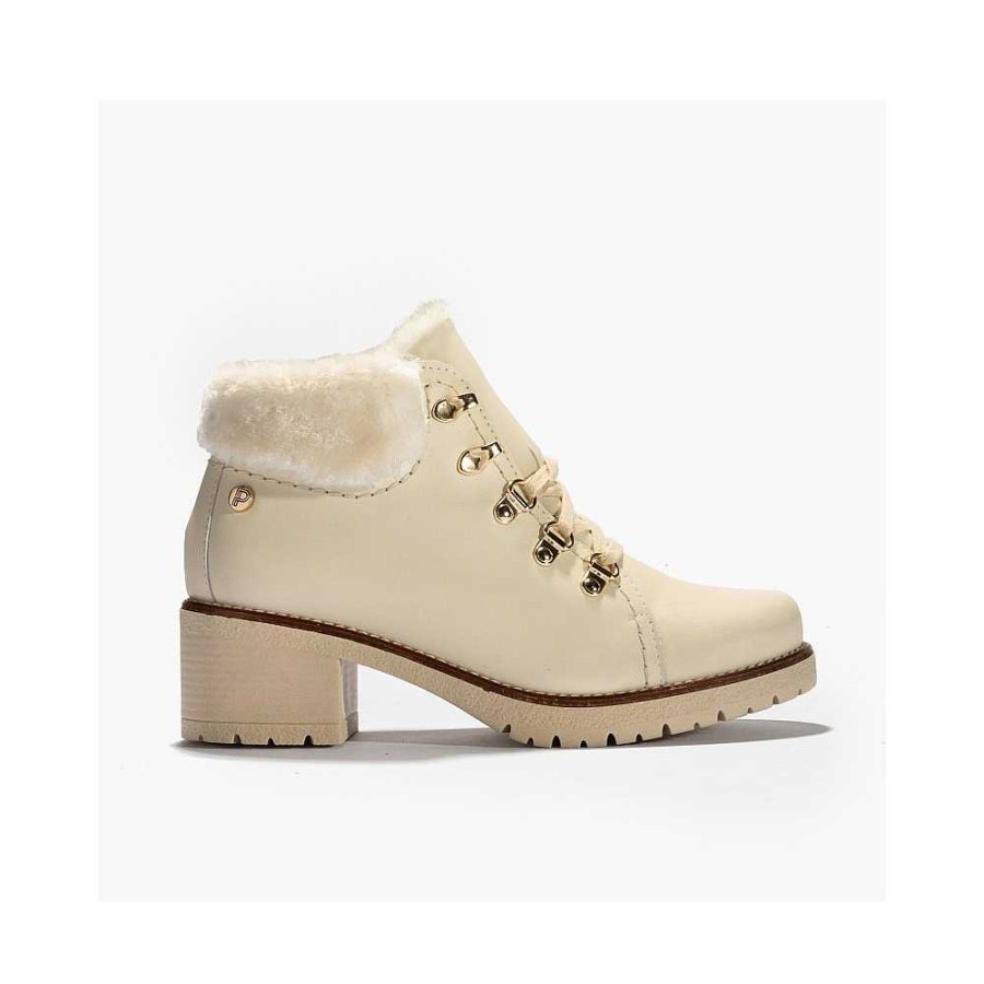 Women Calzaro Fur boots|Women's Boots and Ankle Boots | Napa Ankle Boot 2522 Hoops with Fur Detail in Ice Cream