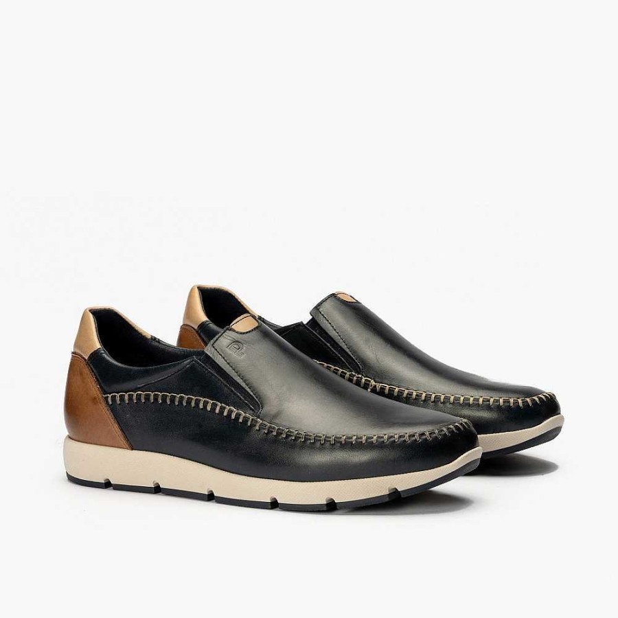 Men Calzaro Mocasines | Men's Manoletinas 4830 Slip On Blue