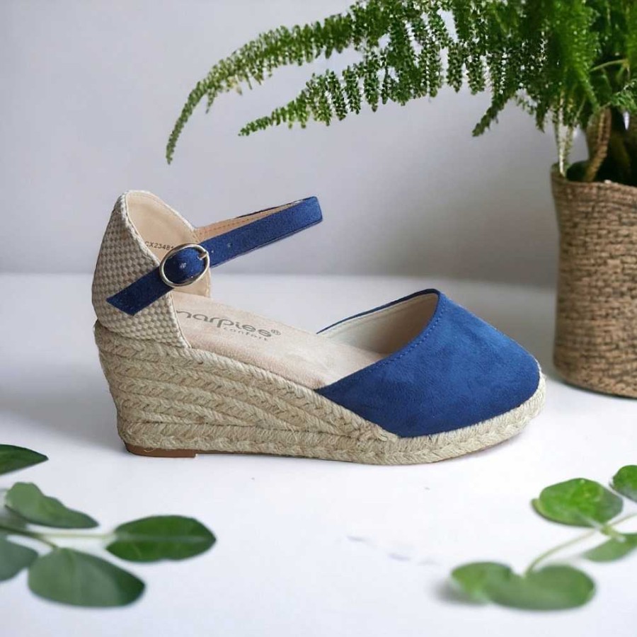 Women Calzaro Espadrilles | Jute Crib Espadrille 23481 Blue