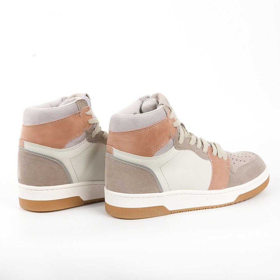 Women Calzaro Sneakers | Sneaker Boot 1521 Taupe Rosa Blanco