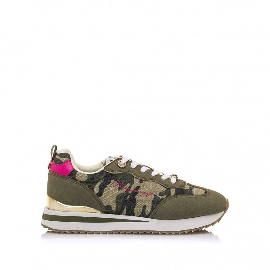 Women Calzaro Sneakers | Narita Basic Sneakers 63249 Green Camouflage