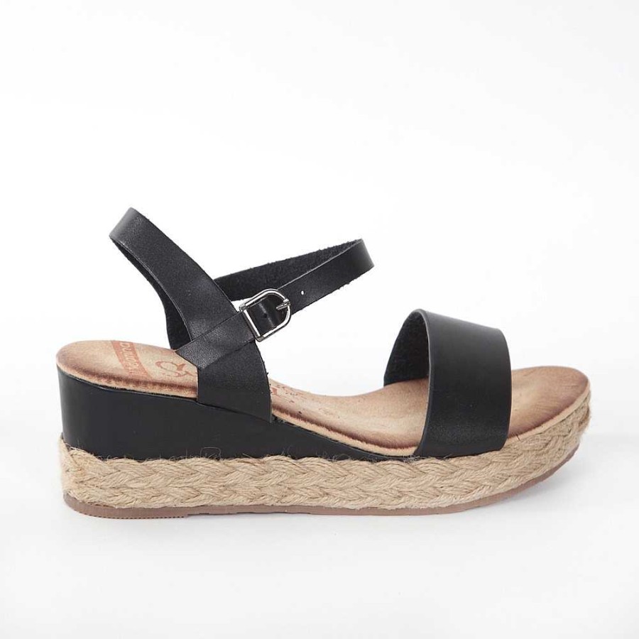 Women Calzaro Sandals|Espadrilles | Esparto Cradle Sandal 329 Black