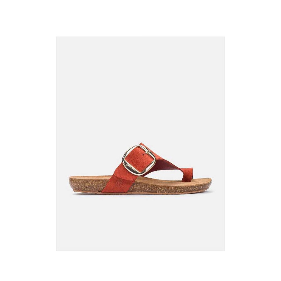 Women Calzaro Bios Sandals | Flat Sandal Ibiza 205 Orange Tile