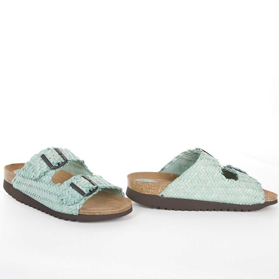 Women Calzaro Bios Sandals | Sandal 7206 Blue Beach Braid