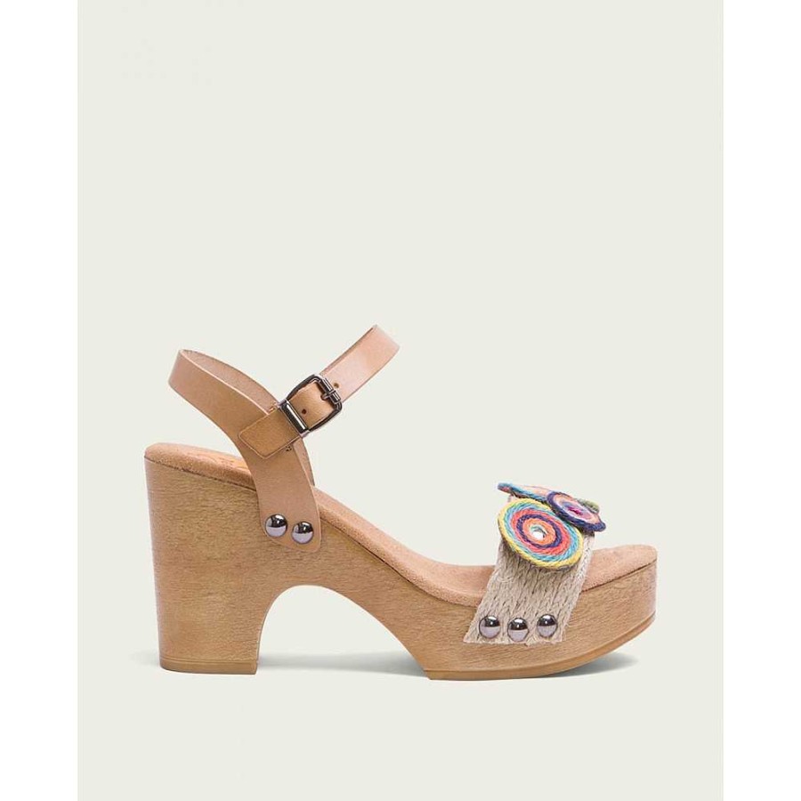 Women Calzaro Clogs | Gisela Colored Jute Heel Sandal 2886.