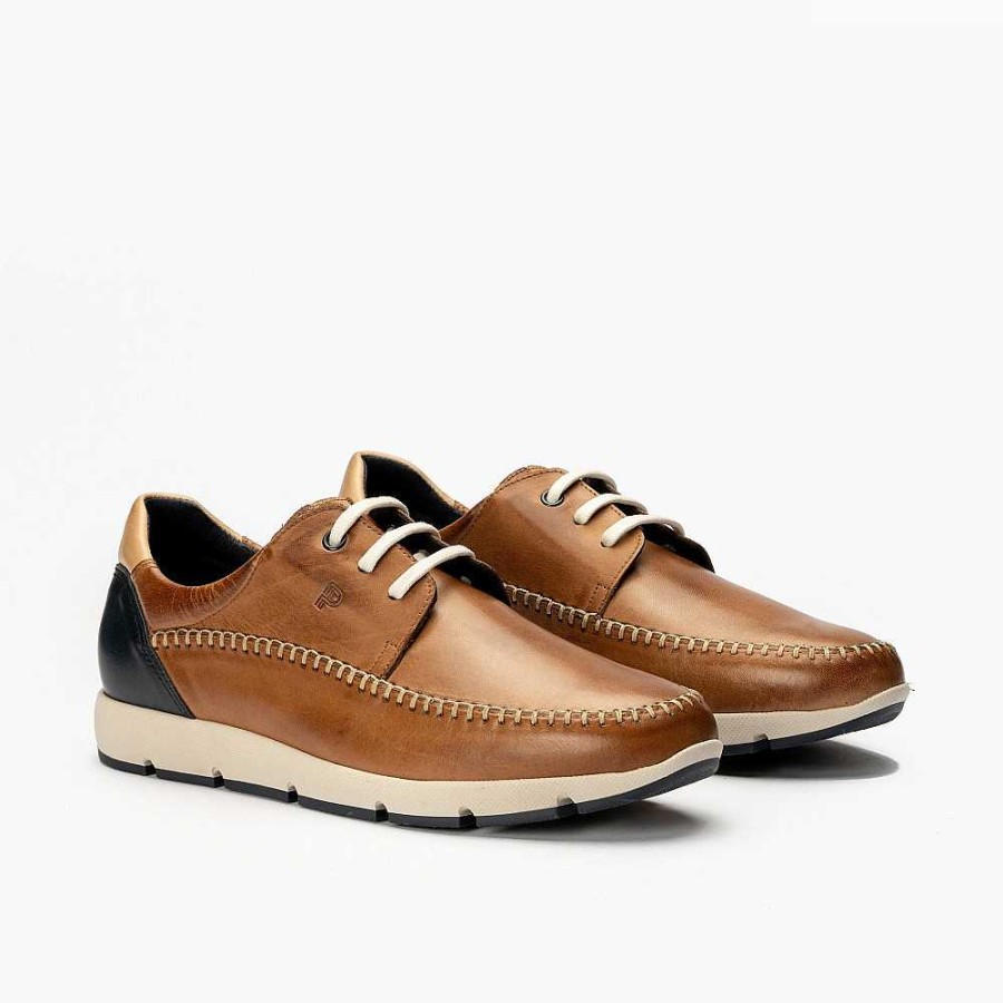 Men Calzaro Mocasines | Bluchers Men's Shoes 4831 Slip Light Brown Leather.