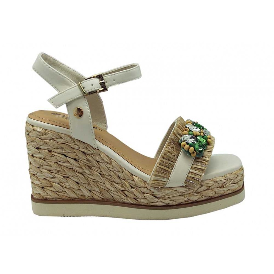 Women Calzaro Sandals|Espadrilles | Jute Crib Sandal 23069 Beige Raffia Decoration