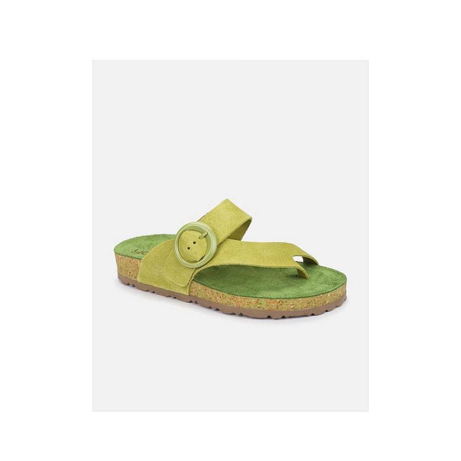 Women Calzaro Bios Sandals | Rolan 113 Flat Sandal Pistacho Green