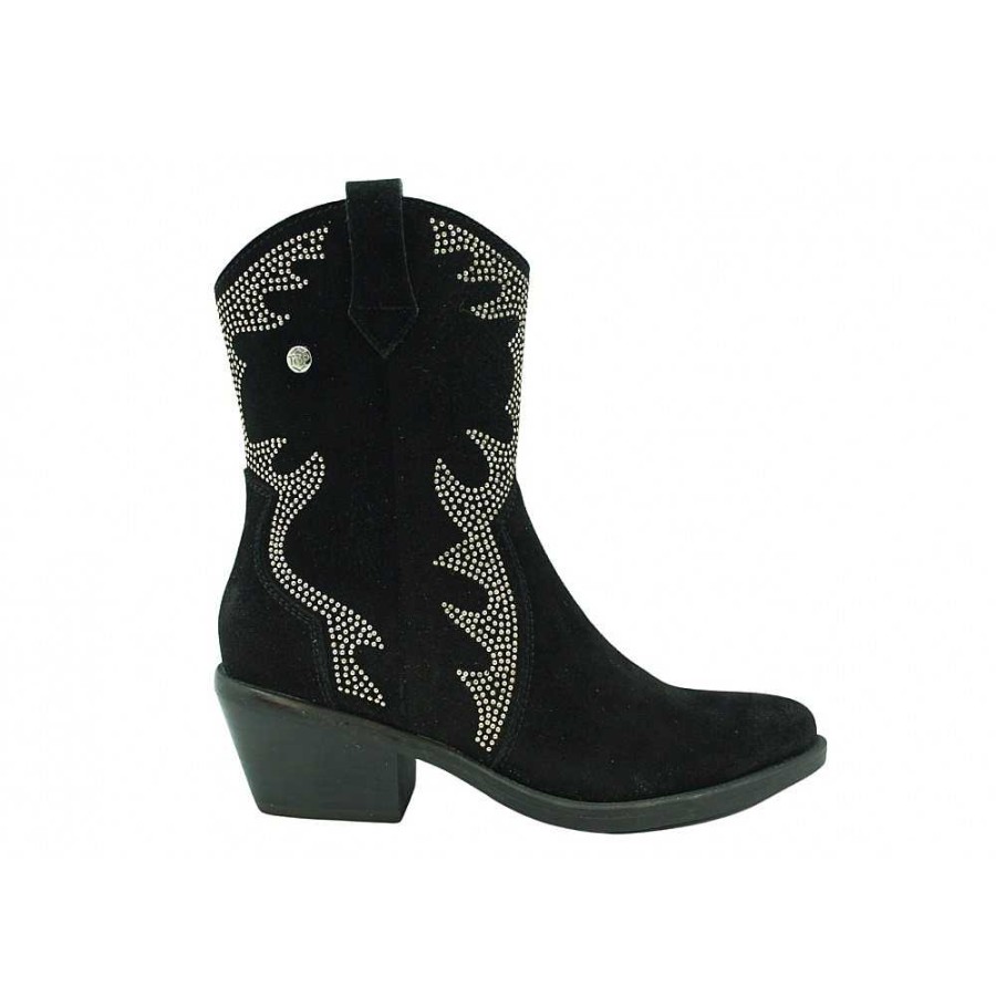 Women Calzaro Casual|Cowboy Boots|Low Boots and Ankle Boots | Ankle Boot 23873 Serraje Black Strass