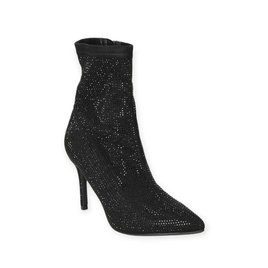 Women Calzaro Women's Boots and Ankle Boots|Low Boots and Ankle Boots | Botin Fantasia Strass 23128 Negro.